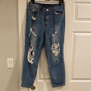 Aeropostale Women's Relaxed Distressed Blue Jeans